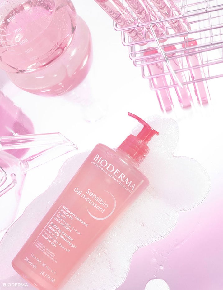 Pink Bioderma brand products.