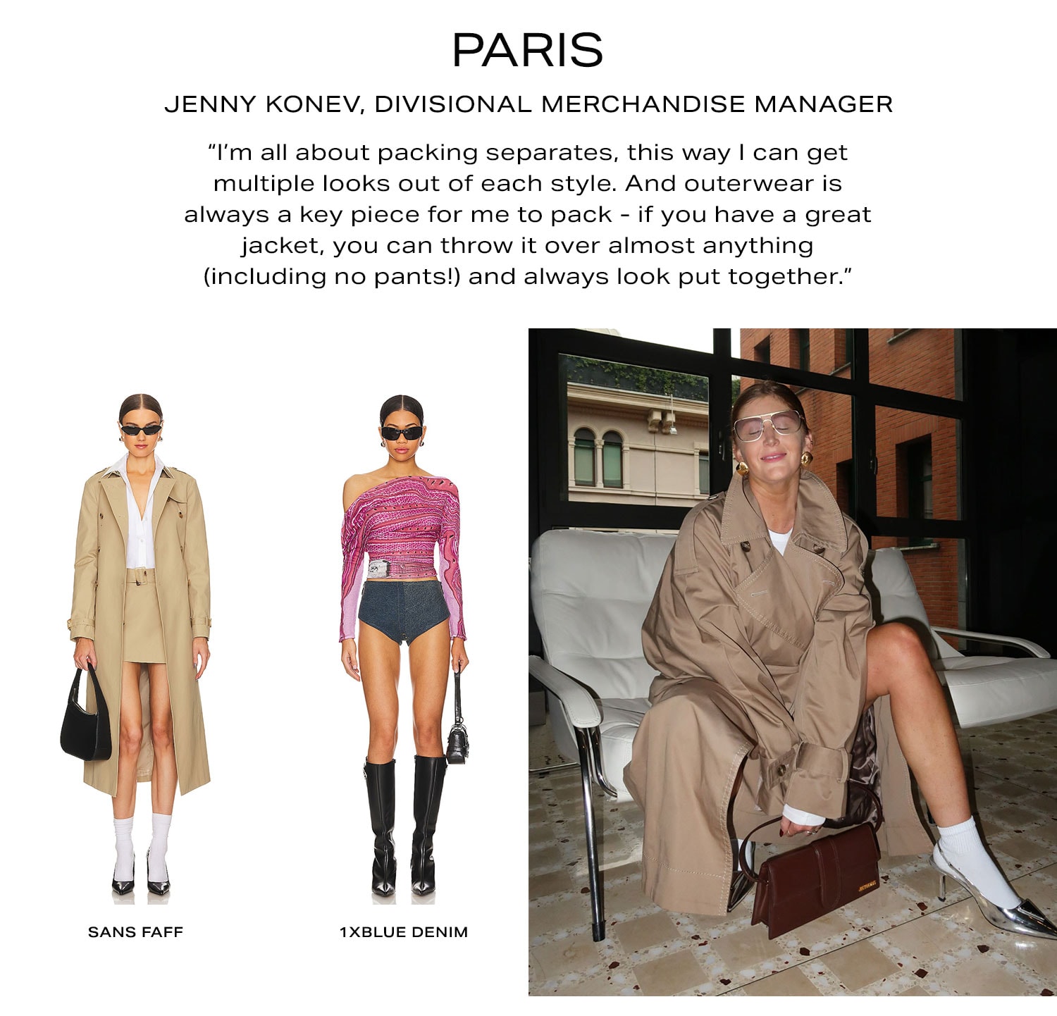 Paris. Jenny Konev, Divisional Merchandise Manager. 