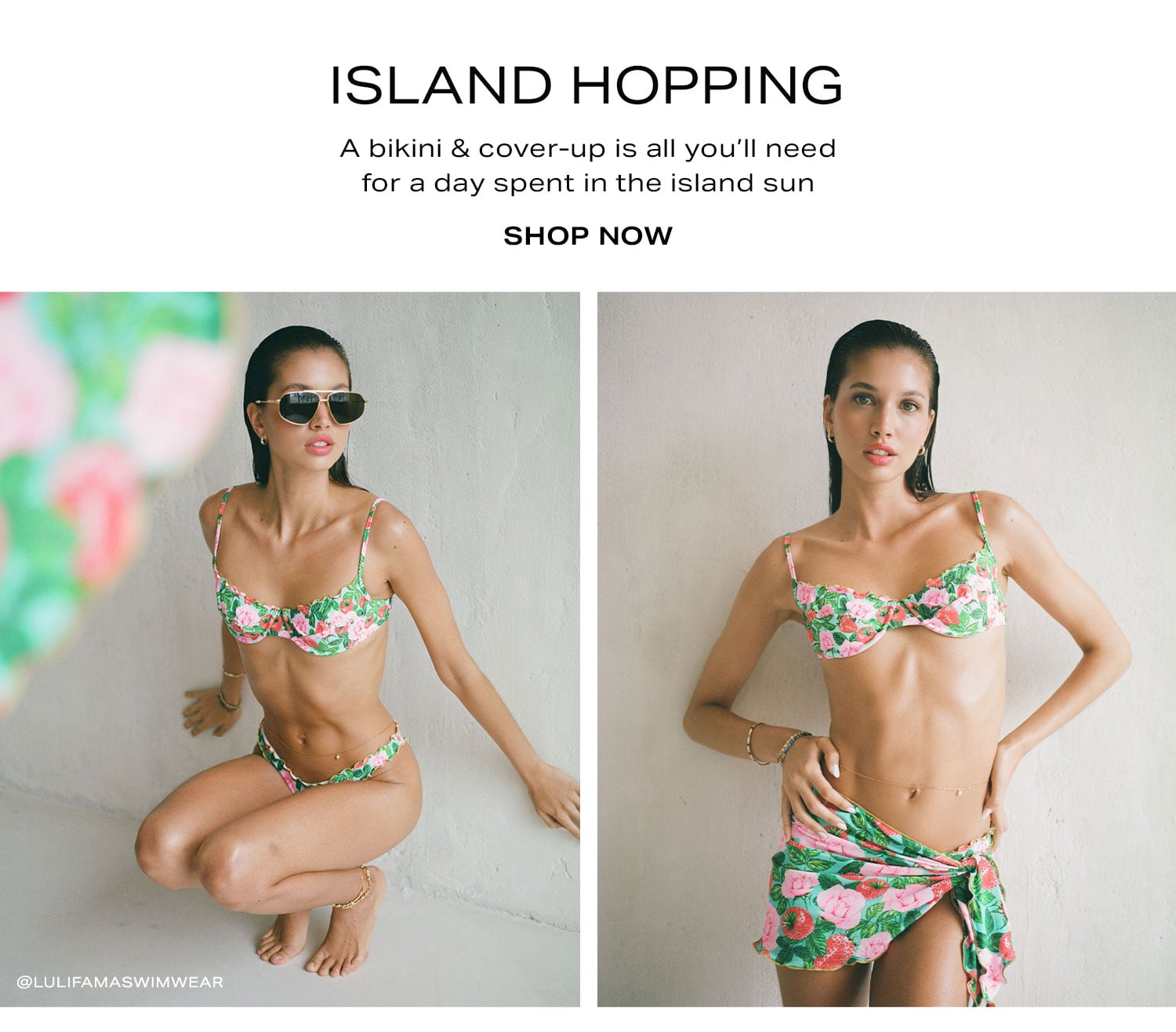 Island Hopping: A bikini & cover-up is all you’ll need for a day spent in the island sun - Shop Now