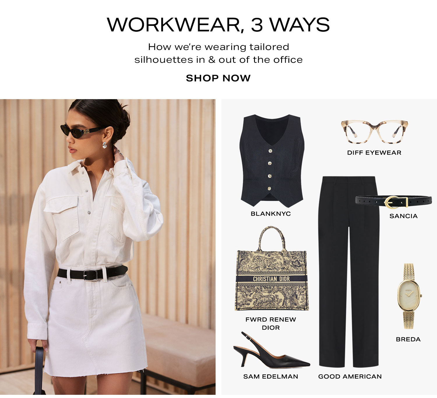 Workwear 3 Ways. Product Assortment. Shop Now.