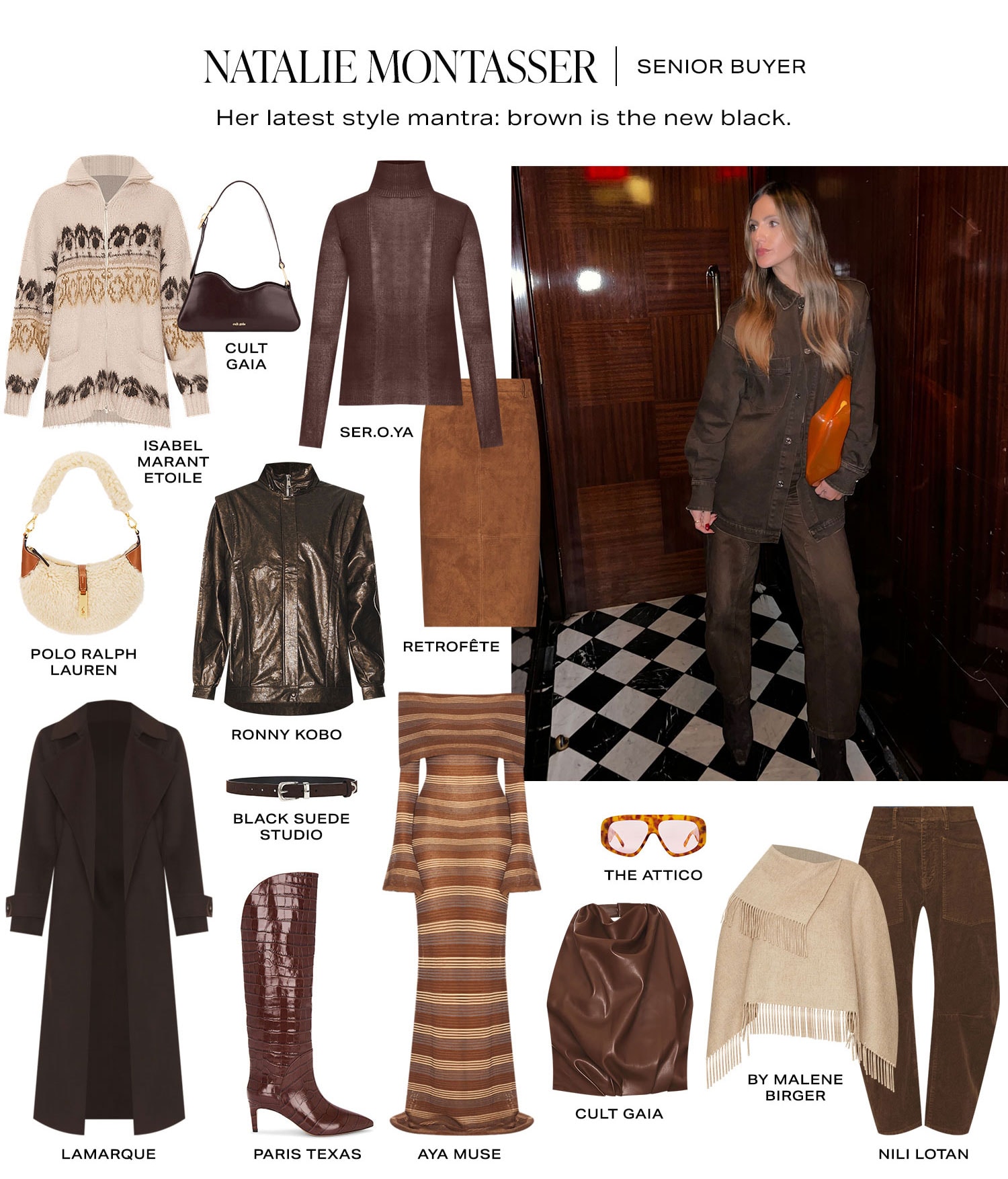 Shop Rebecca's Edit: Brown.