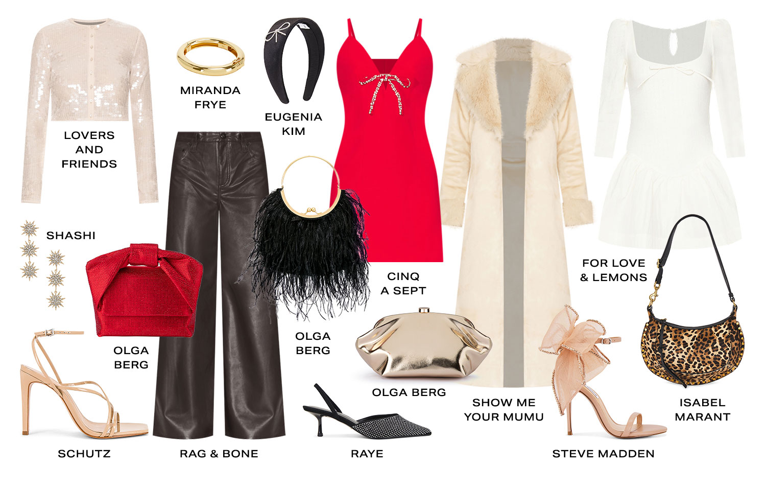 The Revolve Guide To Holiday Party Season. Product Assortment.