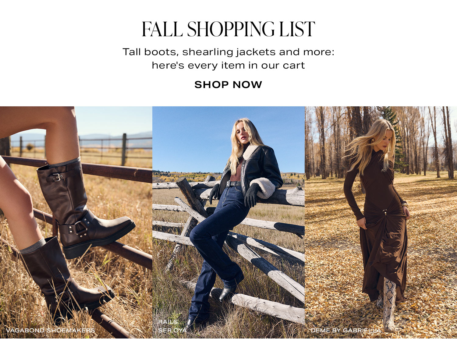 Fall Shopping List. Shop Now.