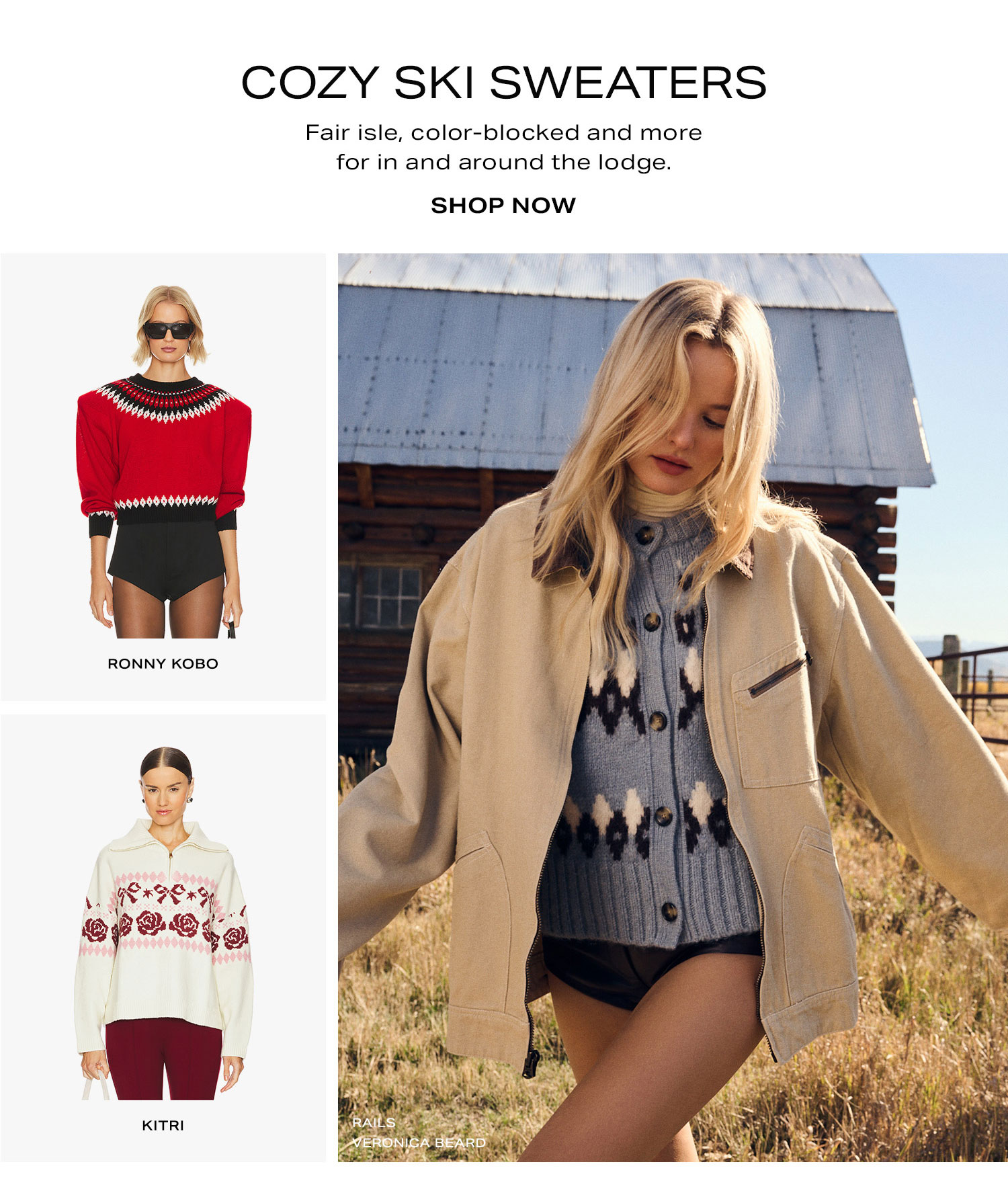 Cozy Ski Sweaters. Fair isle, color-blocked and more for in and around the lodge. Shop Now.