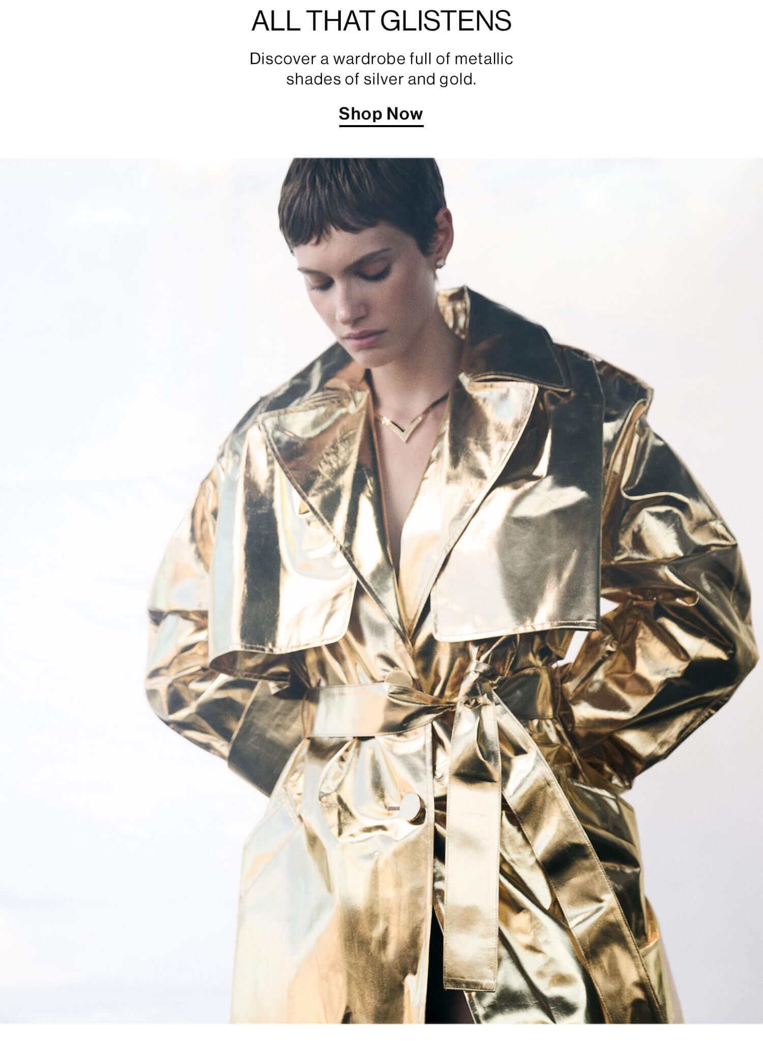 ALL THAT GLISTENS: Discover a wardrobe full of metallic shades of silver and gold. Shop Now