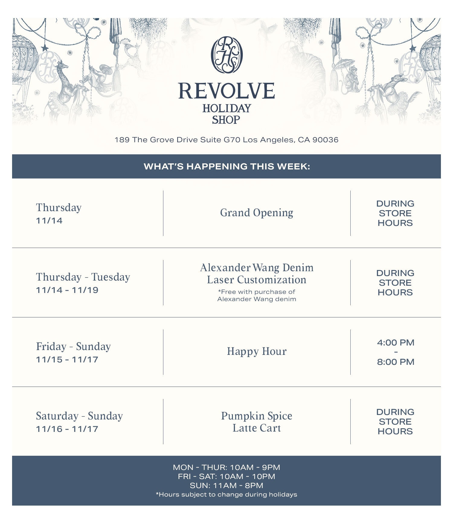 Revolve Holiday Shop. The Grove.