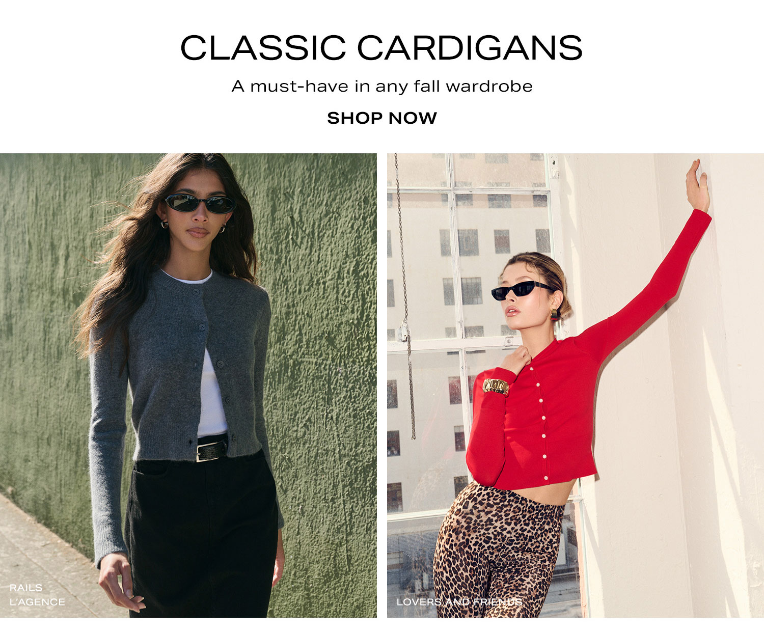 Classic Cardigans. A must-have in any fall wardrobe. Shop Now.