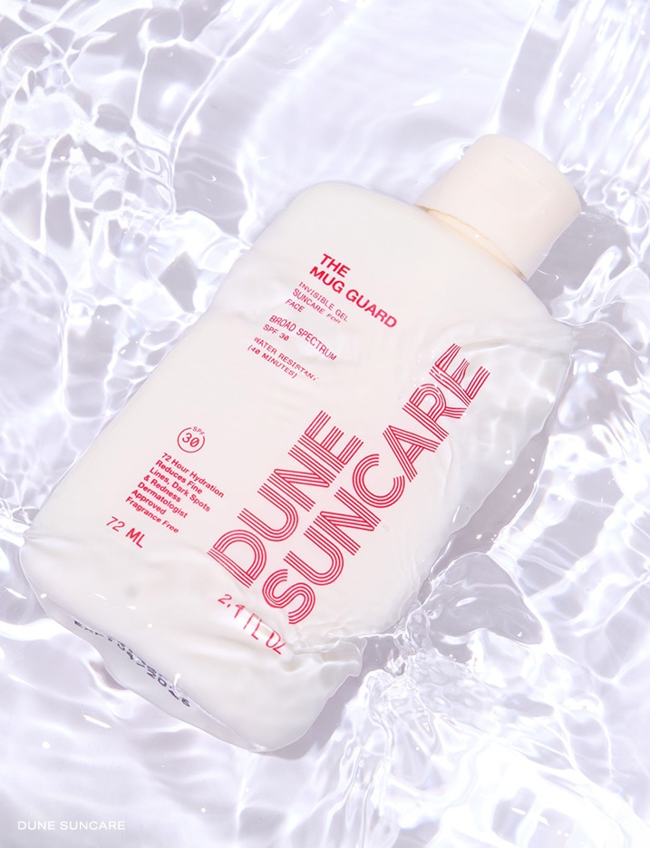 Bottle of Dune brand suncare.