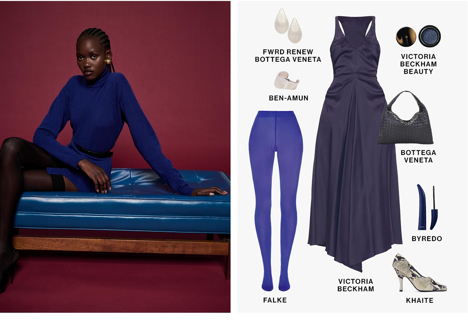 ROYAL BLUE. Another standout shade to note? Deep navy and rich hues of blue. From bold hosiery layered under dresses to a shoulder bag that provides a subtle update to your usual black bag.