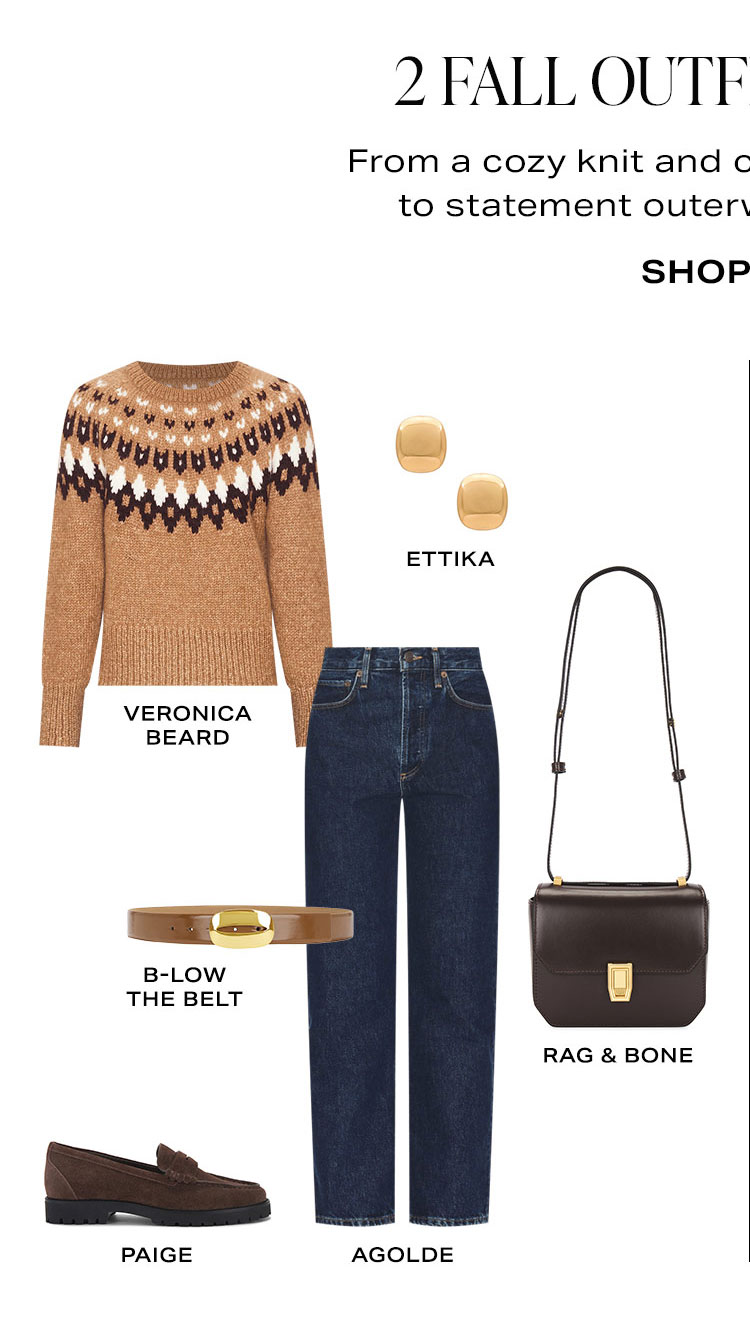2 Fall Outfits We Love. Left Product Assortment.