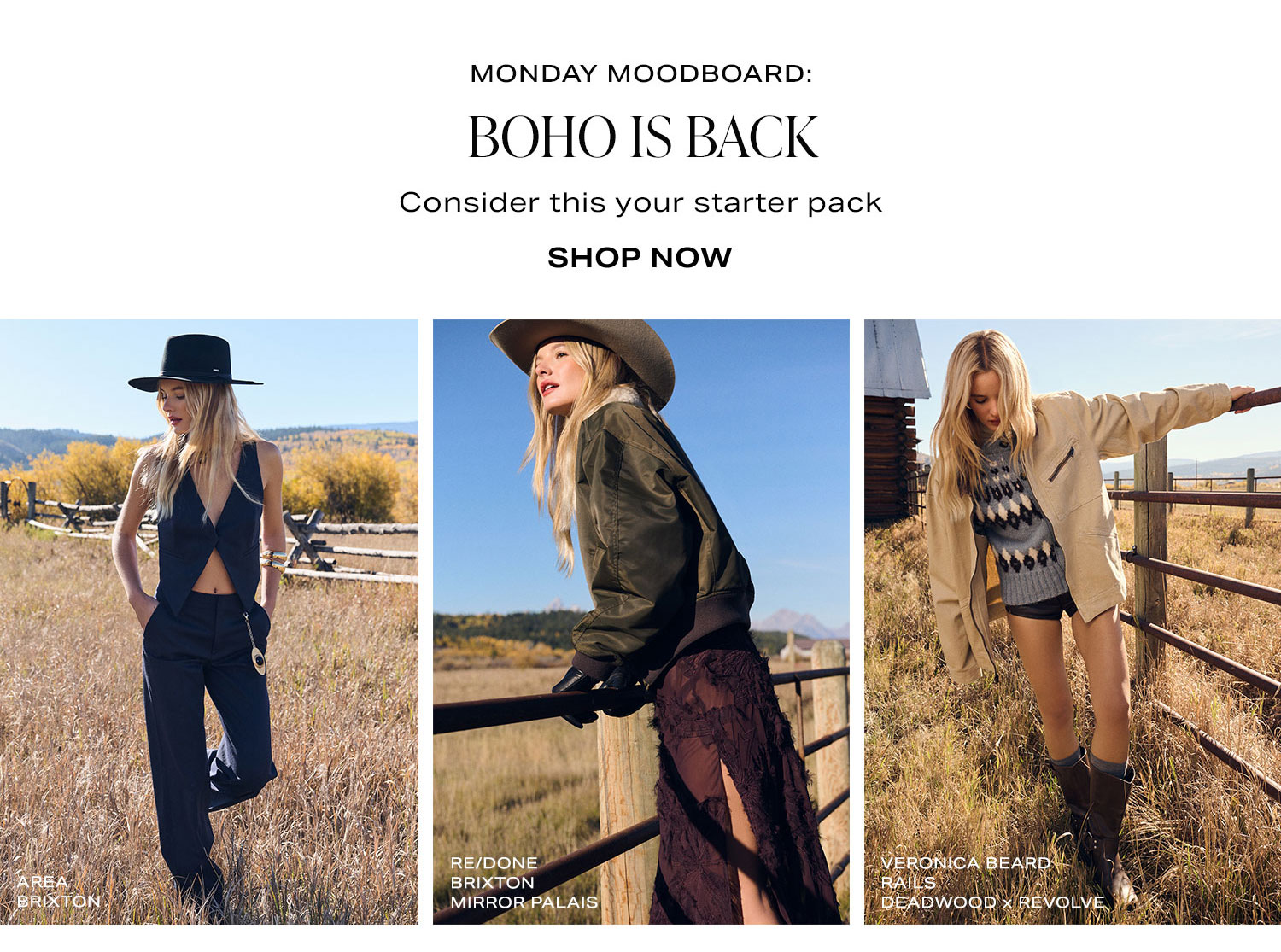 Monday Moodboard: Boho Is Back. Consider this your starter pack. Shop Now.