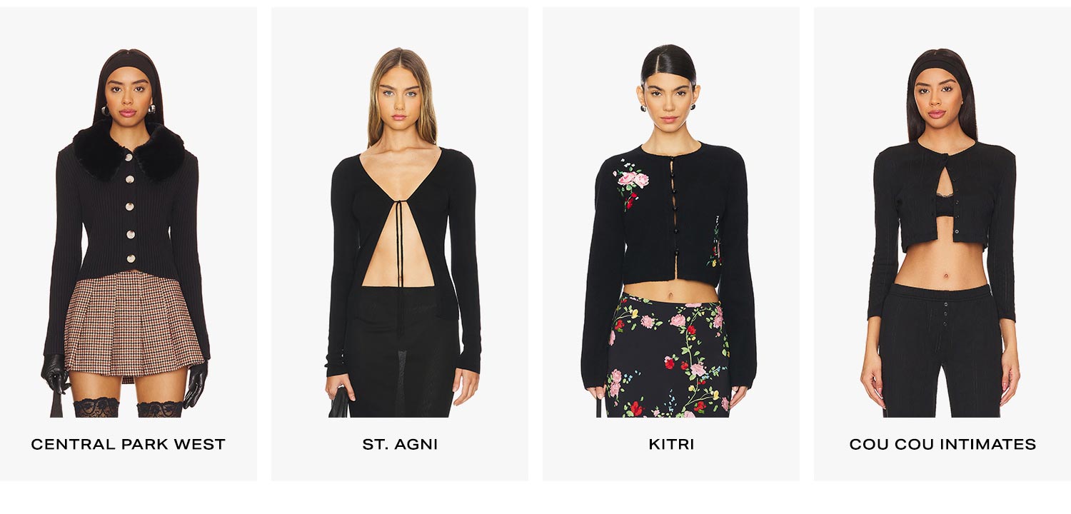 Black Knits. Row of Product.