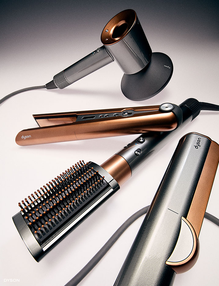 Variety of Dyson hair tools.