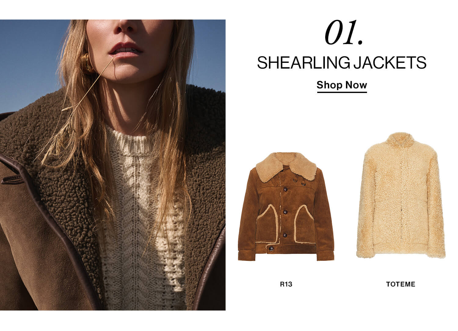 01. Shearling Jackets CTA: Shop Now