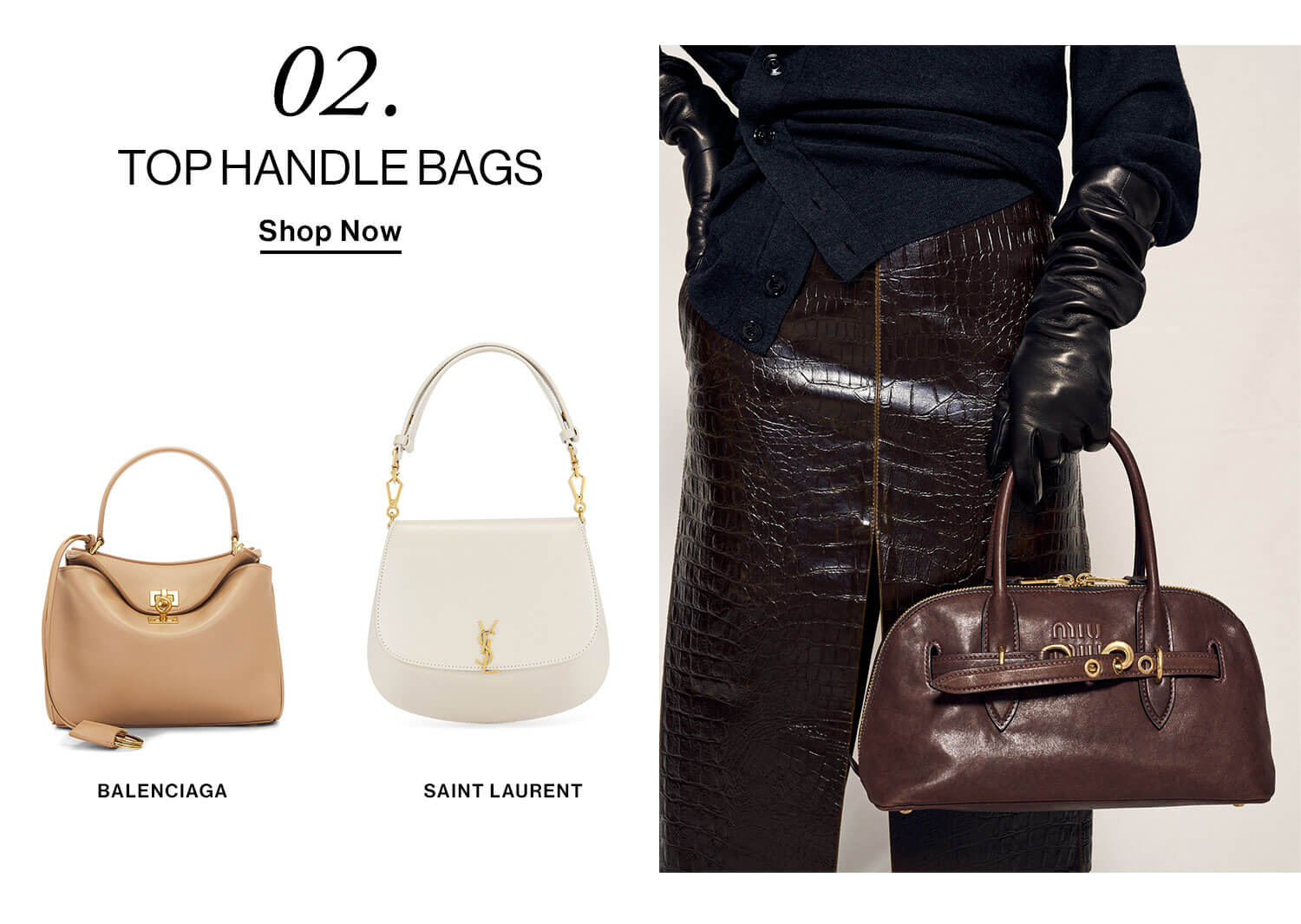 02. Top Handle Bags CTA: Shop Now