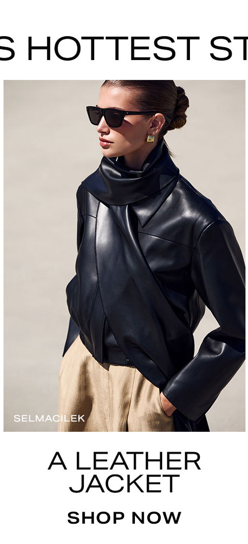 Fall's Hottest Styles: A Leather Jacket. Shop Now.