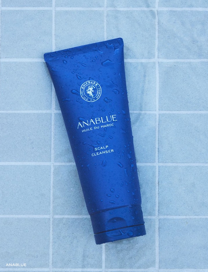 Bottle of Anablue scalp cleanser.