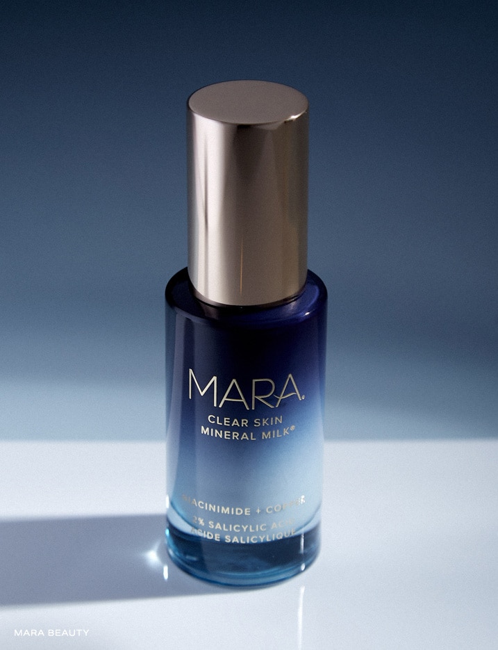 A bottle for Mara clear skin mineral milk.