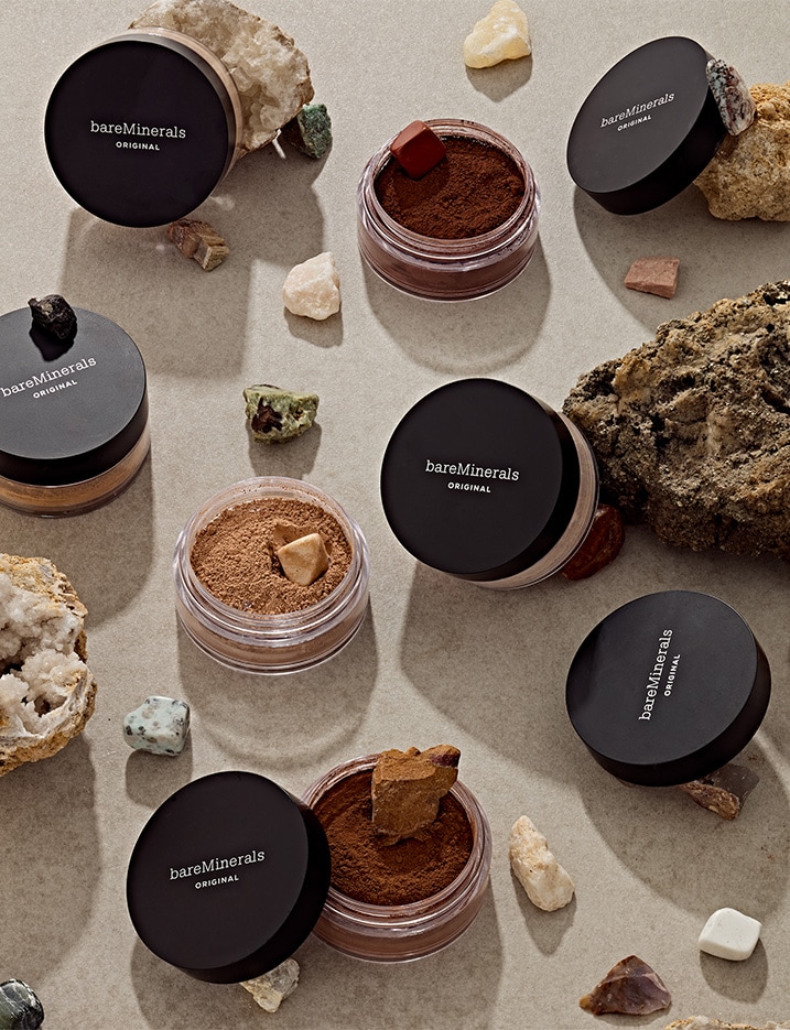 A variety of bareMinerals loose powder foundation.