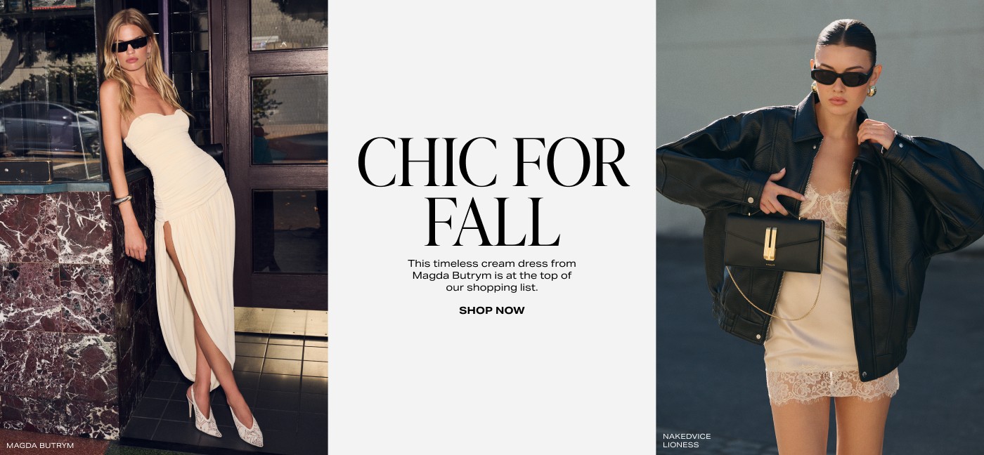 Chic For Fall. This timeless cream dress from Magda Butrym is at the top of our shopping list. Shop Now.