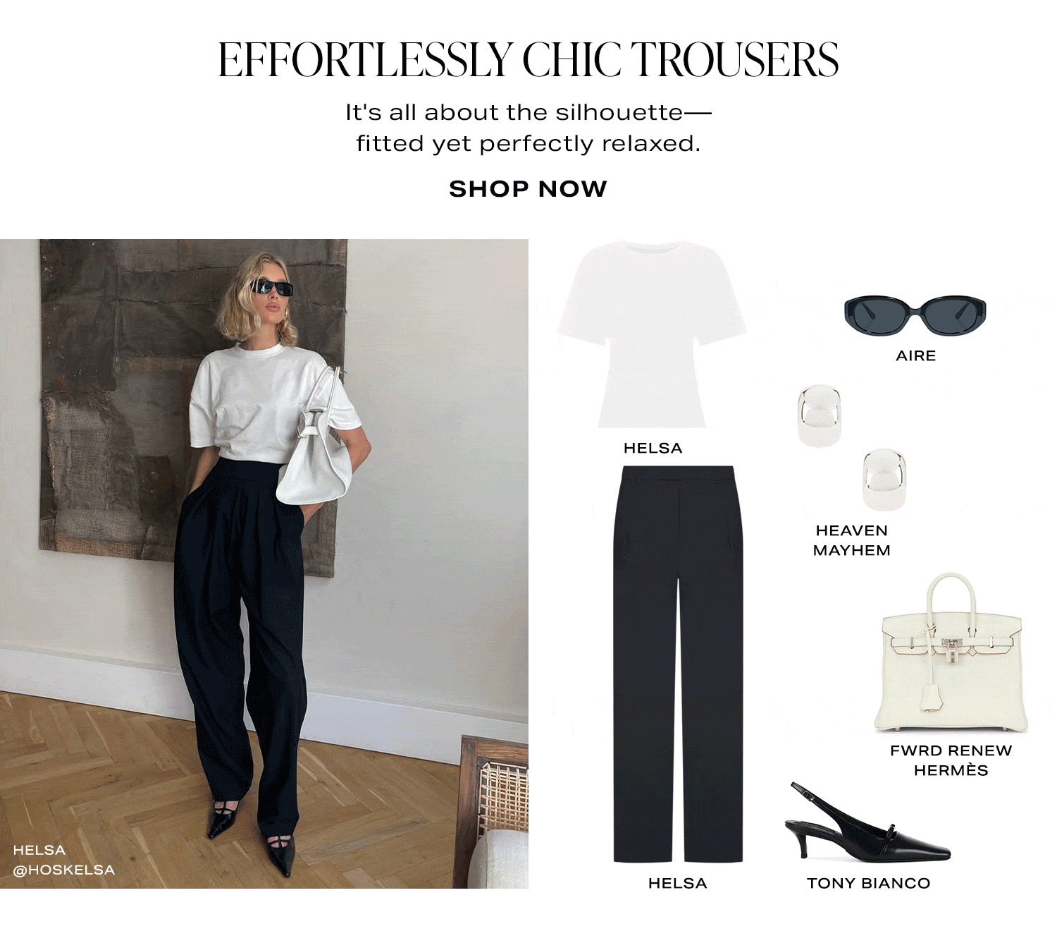 Effortlessly Chic Trousers. It's all about the silhouette-fitted yet perfectly relaxed. Shop Now.