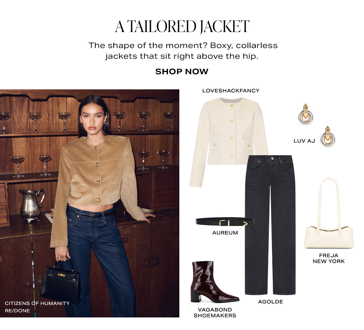 A Cropped Jacket. It's a rich girl favorite for its subtle ladylike flair. Product Assortment. Shop Now.