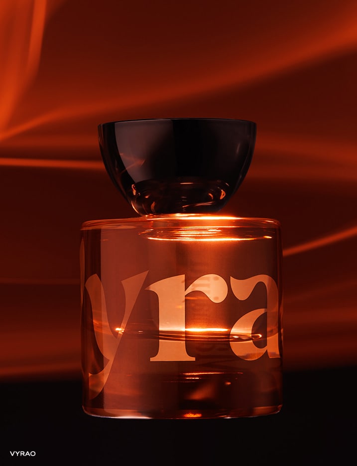 A bottle Vyrao perfume.