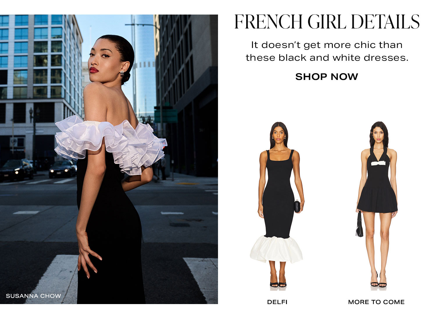 French Girl Details. It doesn't get more chic than these black and white dresses. Shop Now.