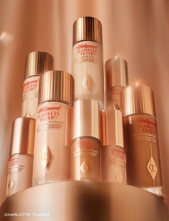 Variety of Charlotte Tilbury Hollywood Flawless Filter.