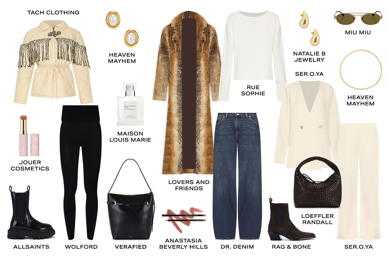 The Cool Girl's Winter Closet. Product Assortment.