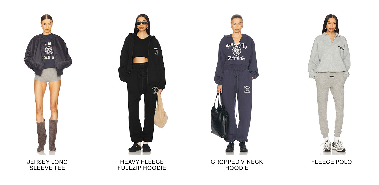 Shop Fear of God Essentials product assortment.