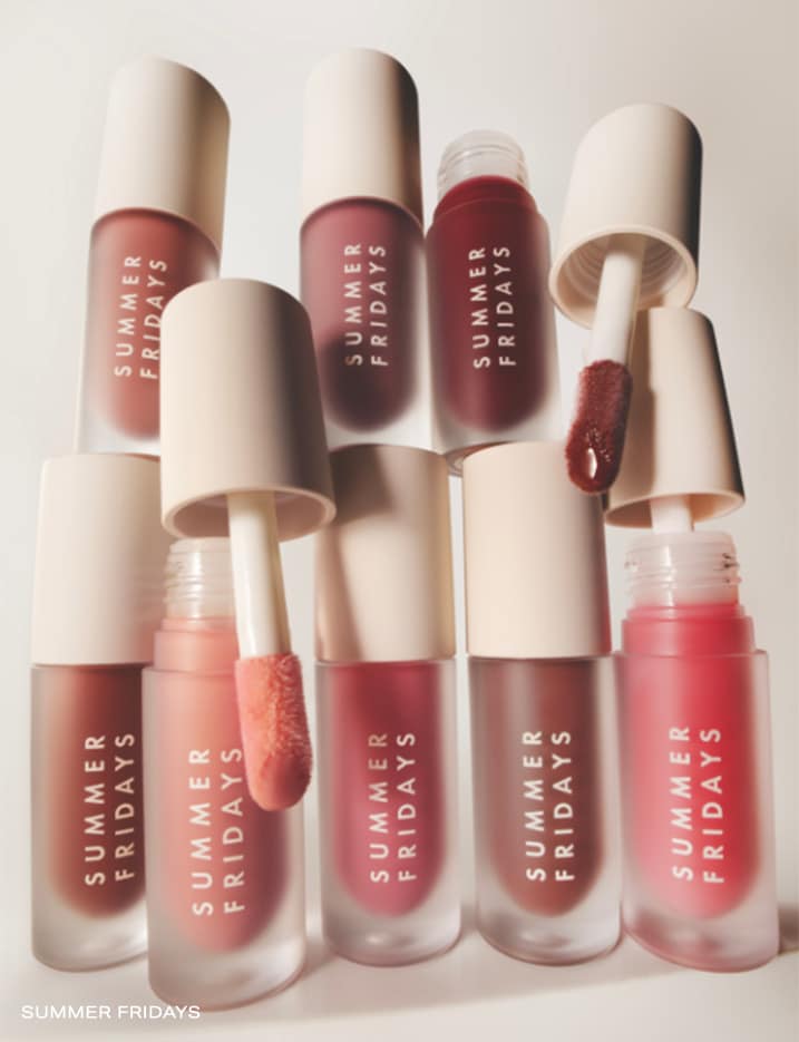 Variety of Summer Fridays Lip Oil.