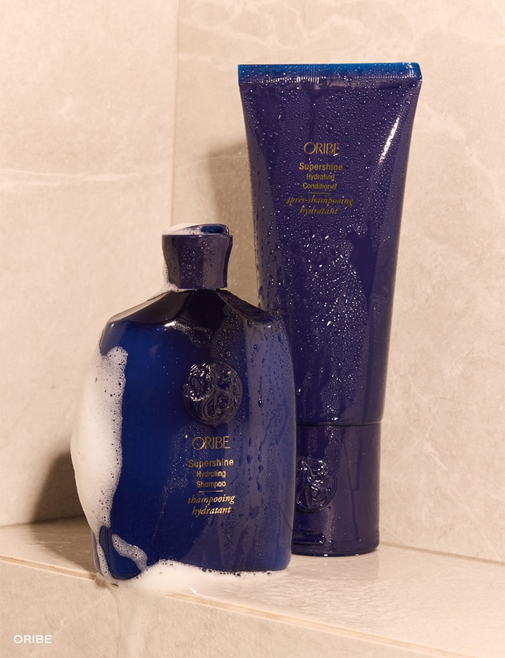 Oribe Supershine Hydrated Shampoo and Conditioner.