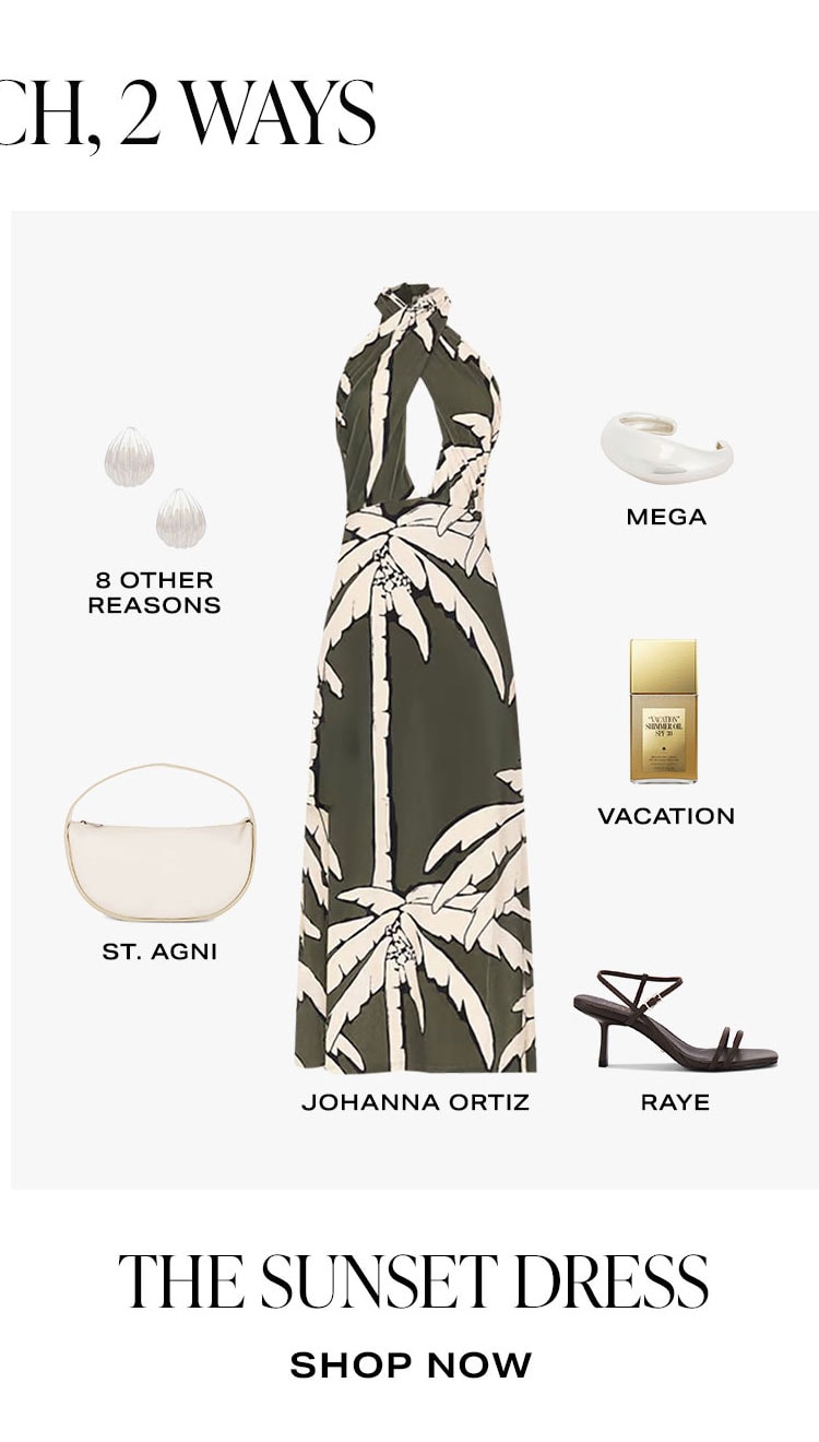 Chic 2 Ways. Sunset Dress. Shop the Look.