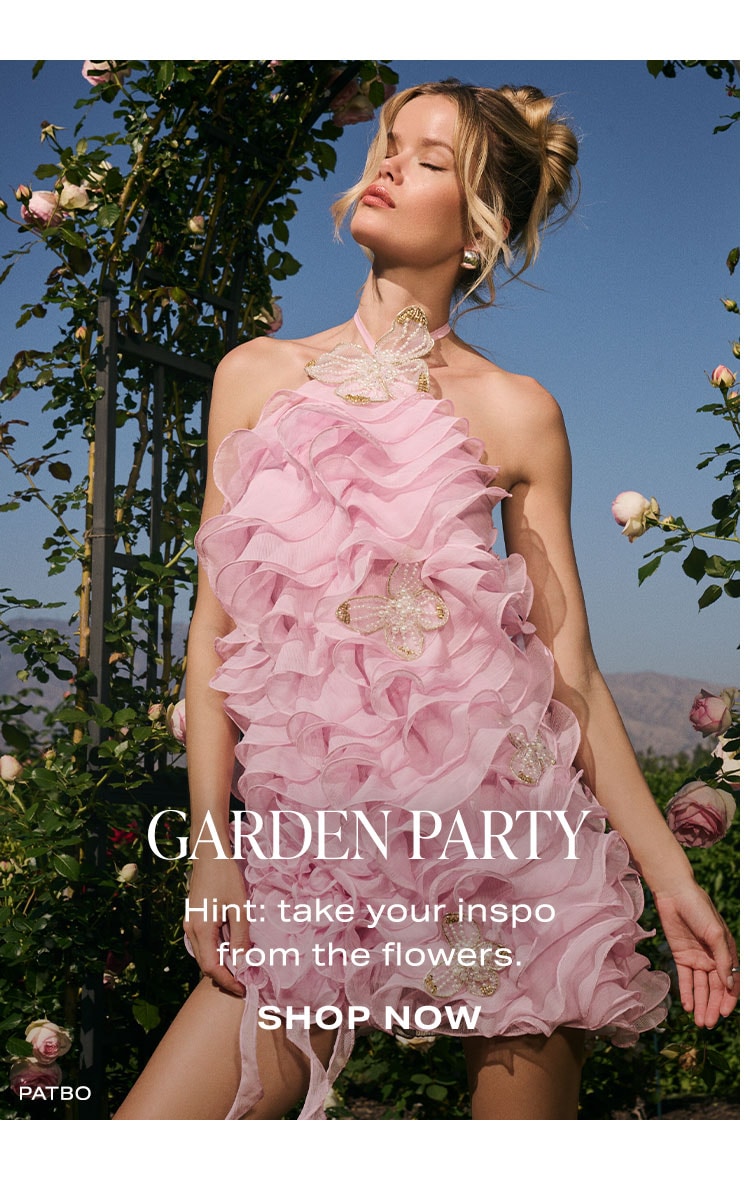 Garden Party. Hint: take your inspo from the flowers. Shop Now.