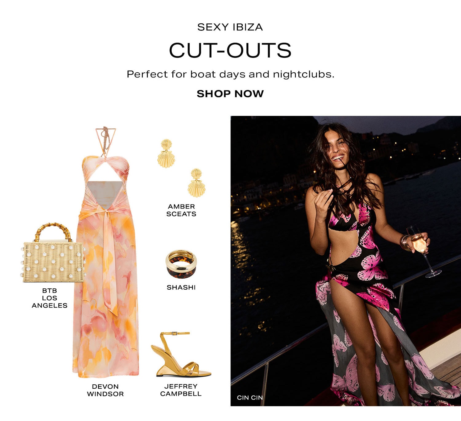Sexy Ibiza Cut-Outs. Perfect for boat days and nightclubs. Product Assortment. Shop Now.