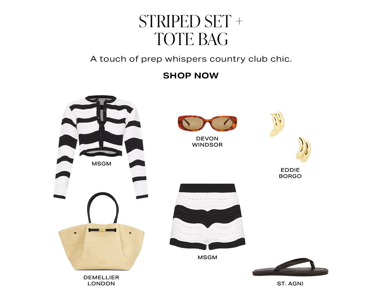 Striped Set + Tote Bag. Shop Now.
