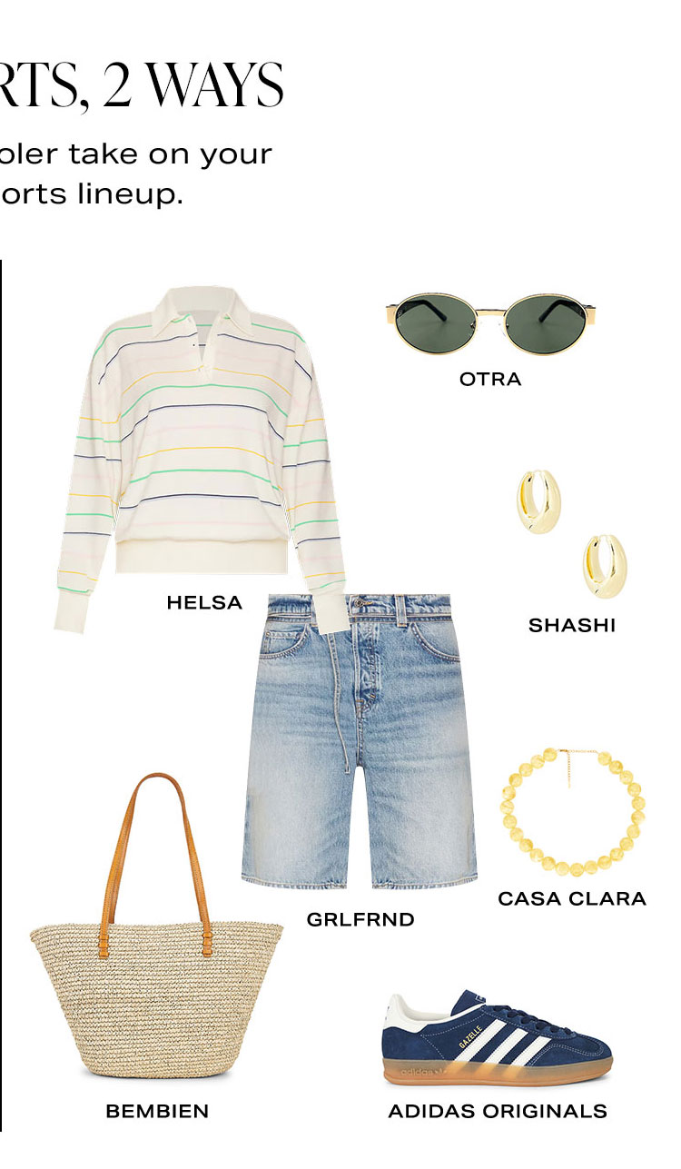 Long Shorts, 2 Ways. Introducing a cooler take on your summer shorts lineup. Look 2.