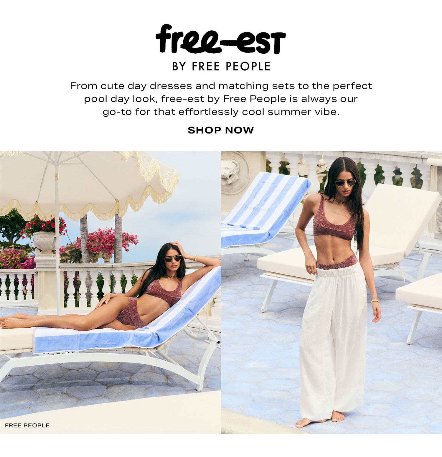 free-est by Free People. From cute day dresses and matching sets to the perfect pool day look, free-est by Free People is always our go-to for that effortlessly cool summer vibe. Shop Now.
