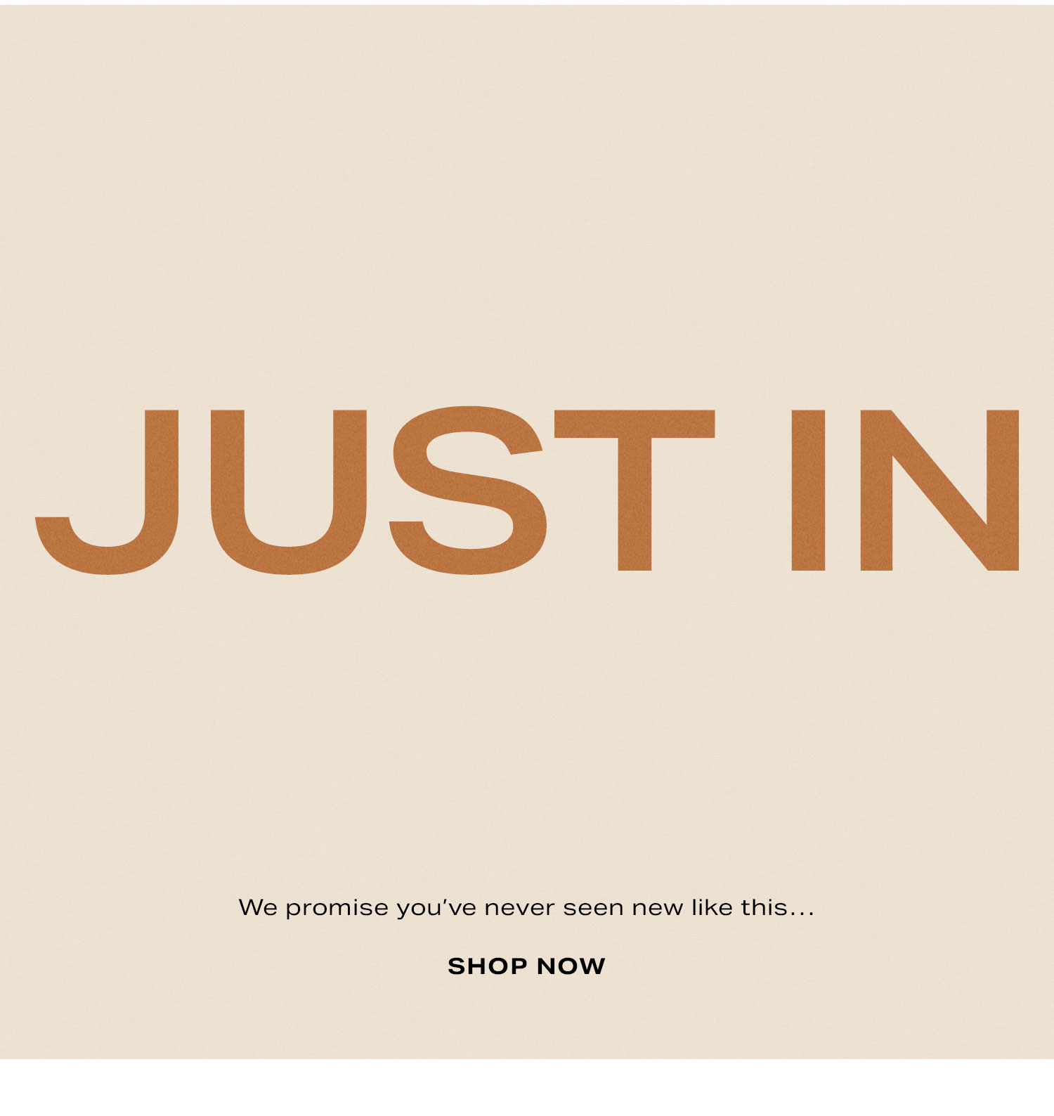 Just In. We promise you've never seen new like this... Shop Now.