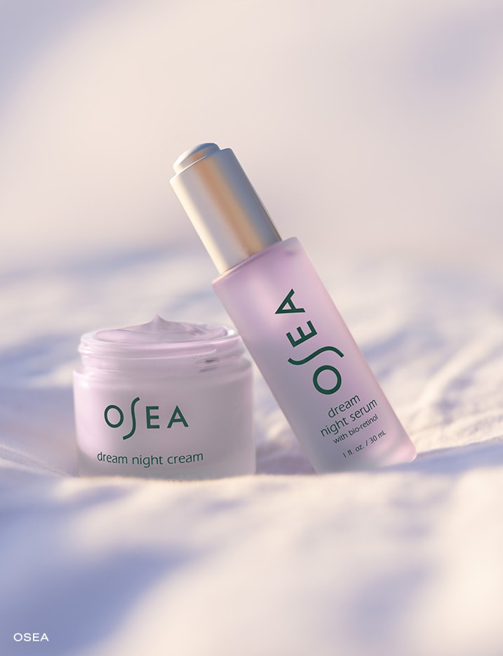 Osea dream night cream and dream night serum.