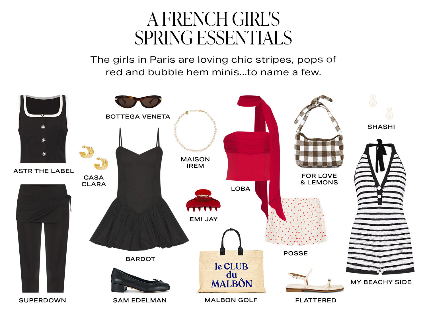 A French Girl's Spring Essentials. Product Assortment. Shop Now.