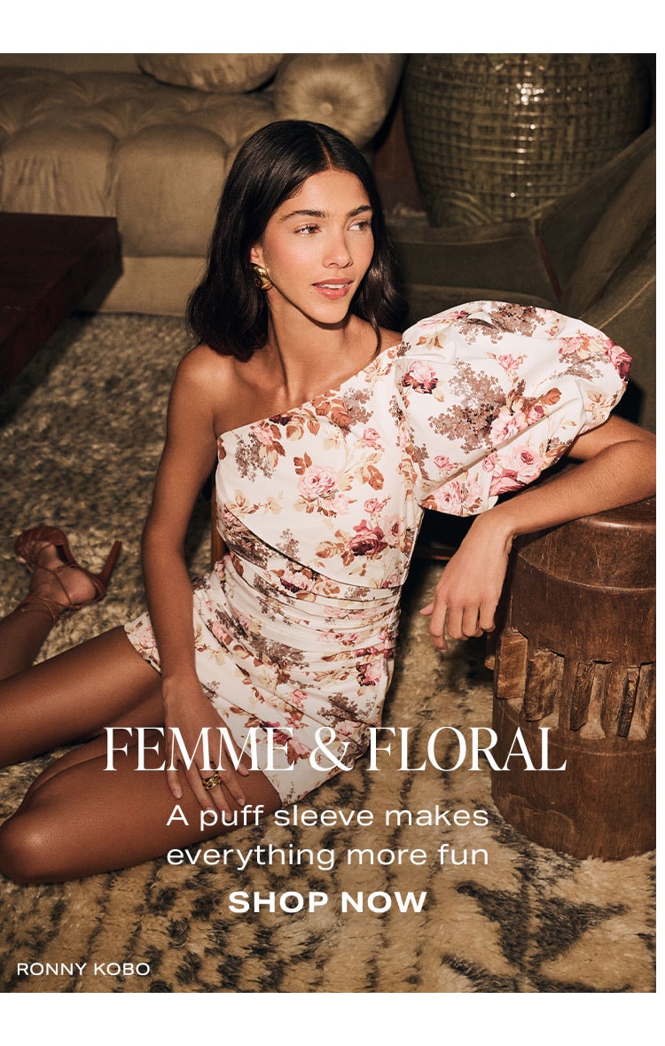 Femme & Floral. A puff sleeve makes everything more fun. Shop Now.