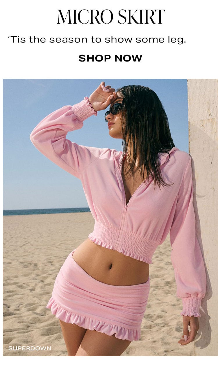 Micro Skirt. 'Tis the season to show some leg. Shop Now.