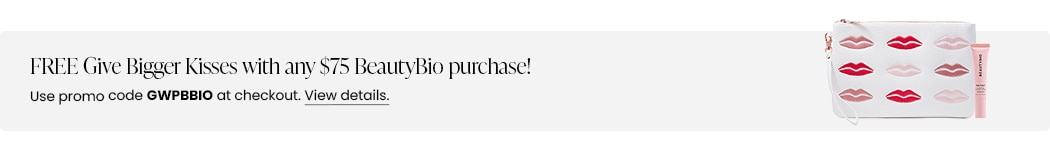 FREE Give Bigger Kisses with any $75 BeautyBio purchase! Use promo code GWPBBIO at checkout.