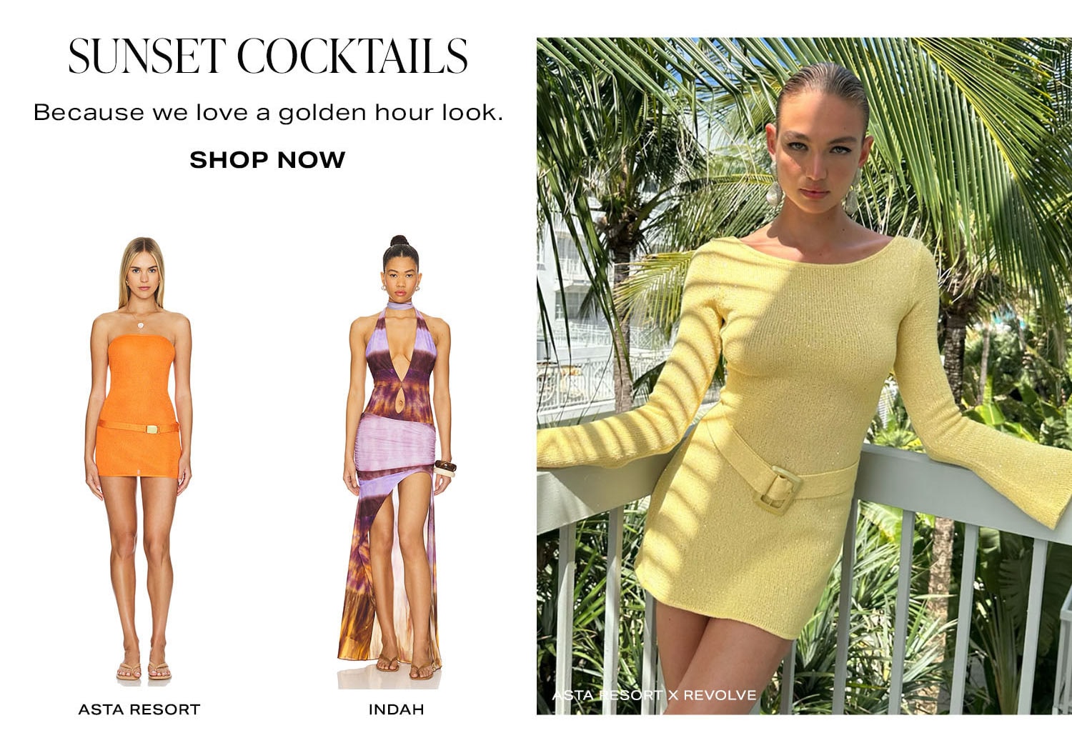 Sunset Cocktails. Because we love a golden hour look. Shop Now.