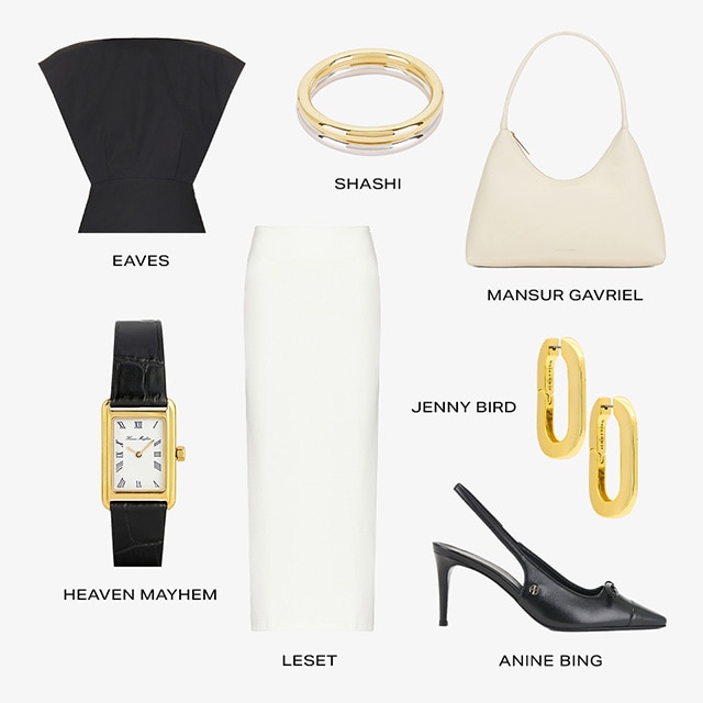 Think low-effort neutrals that leave a high-impact whether in the office or for after-dark cocktails. Emphasized waists and side-slits add a covetable sophistication, and don't forget elevated jewelry to bring the outfit all together.