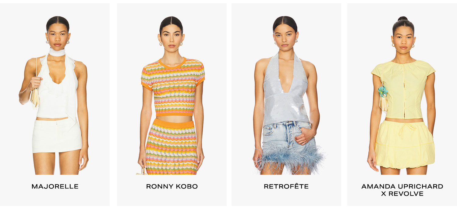 Summer Tops. Row of Product.