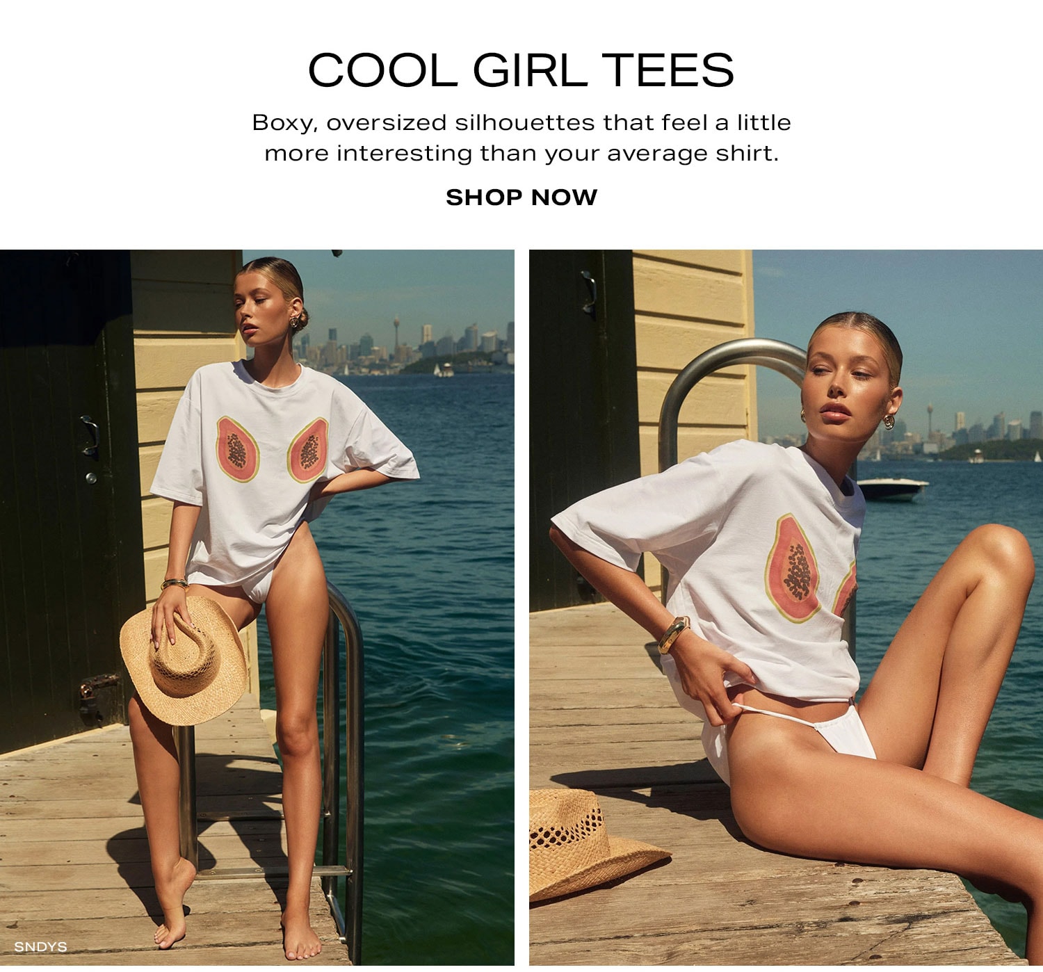 Cool Girl Tees. Boxy, oversized silhouettes that feel a little more interesting than your average shirt. Shop Now.