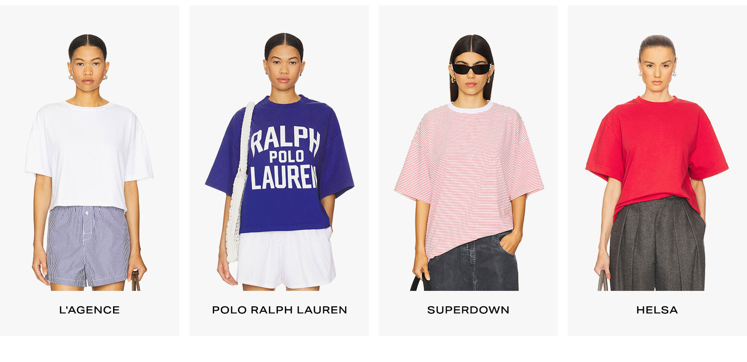 Cool Girl Tees. Row of Product.